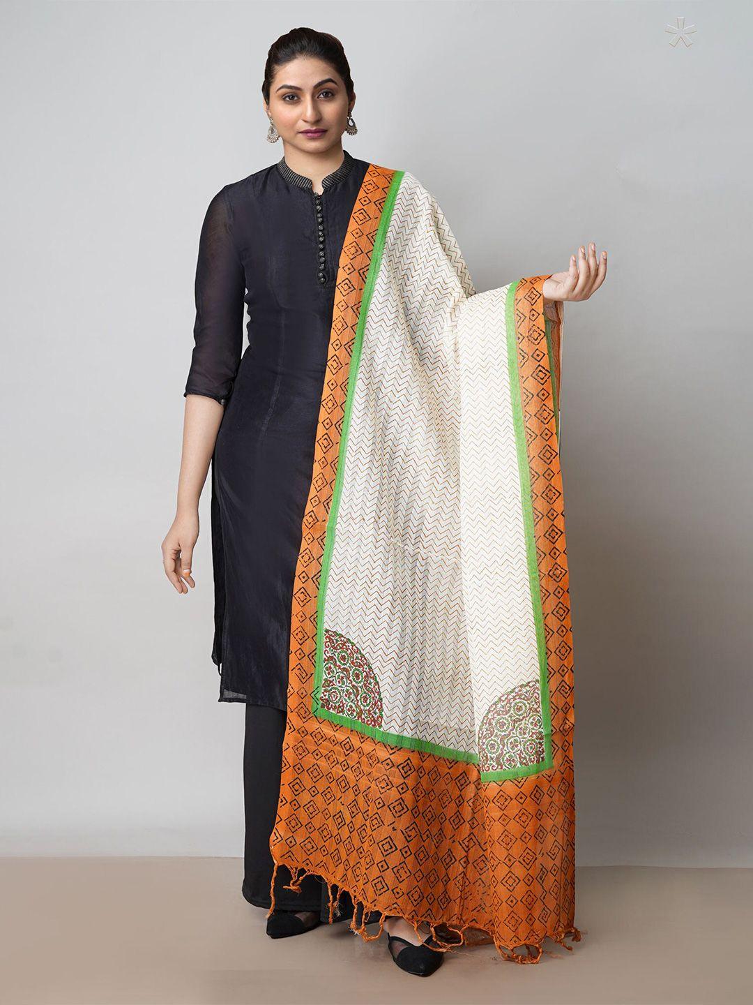 unnati-silks-ethnic-motifs-block-printed-pure-cotton-dupatta