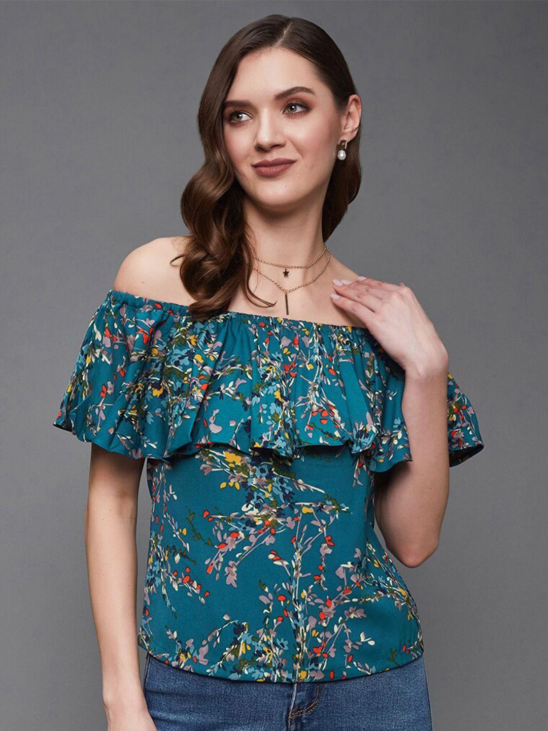 miss-chase-turquoise-blue-floral-printed-off-shoulder-bardot-top