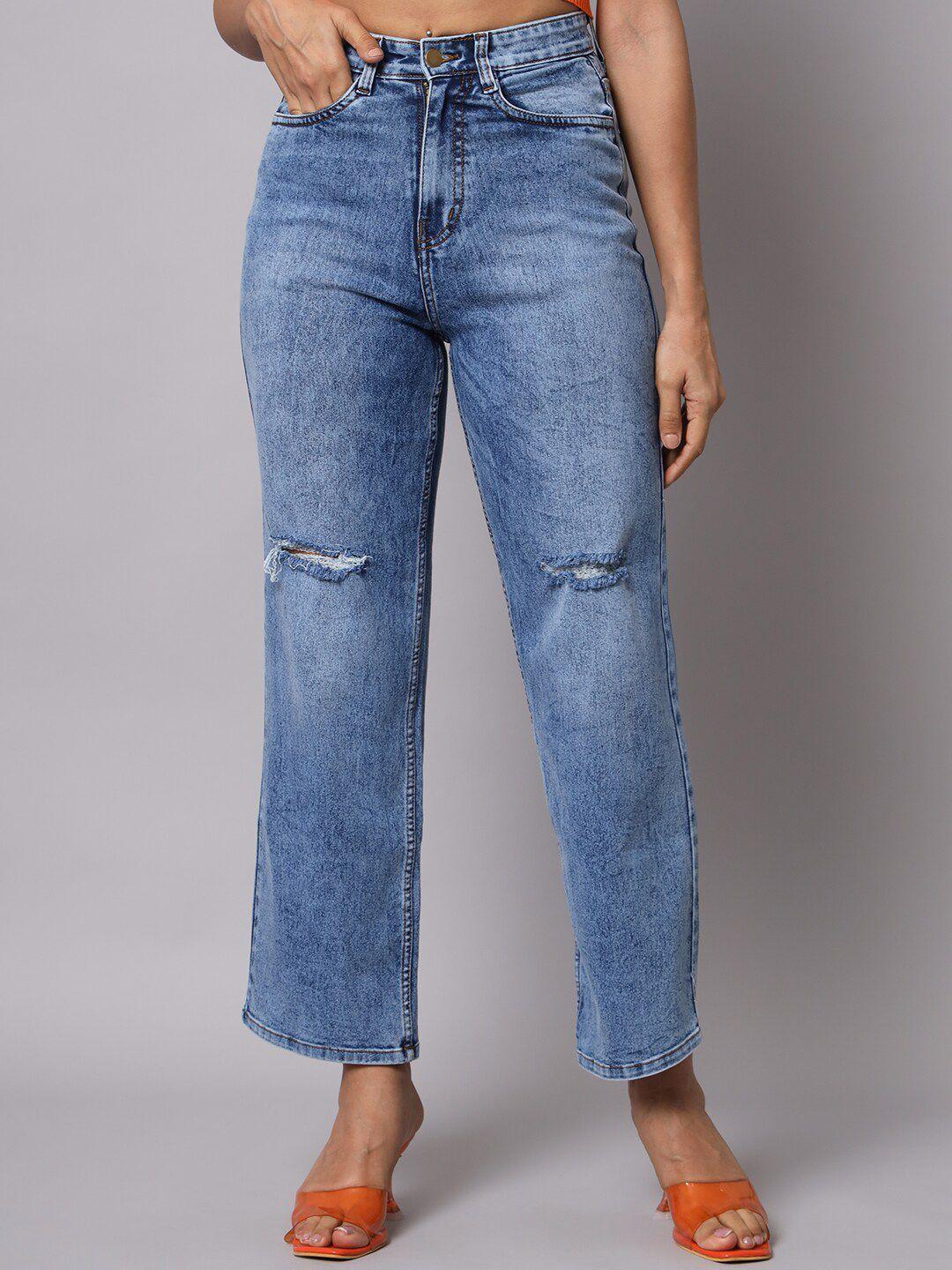 baesd-women-flared-high-rise-slash-knee-heavy-fade-cotton-jeans