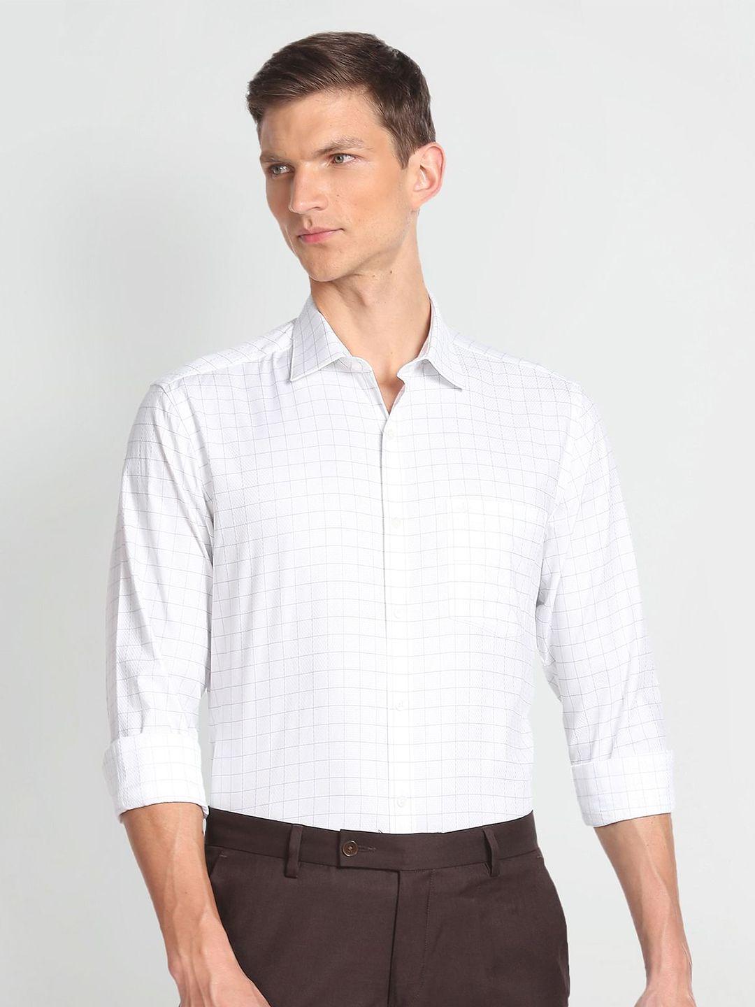 arrow-grid-tattersall-checked-pure-cotton-formal-shirt