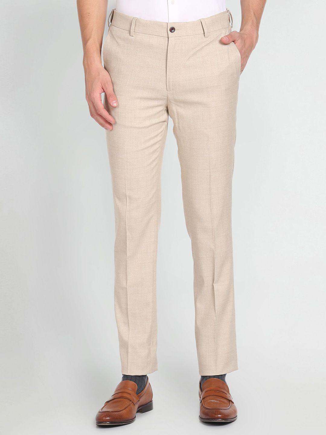 arrow-new-york-men-windowpane-checked-slim-fit-formal-trousers