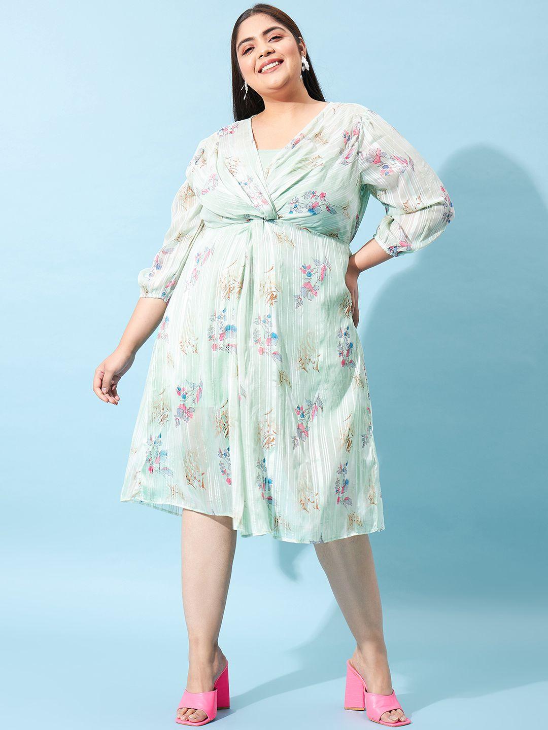 athena-ample-plus-size-floral-printed-fit-&-flare-midi-dress