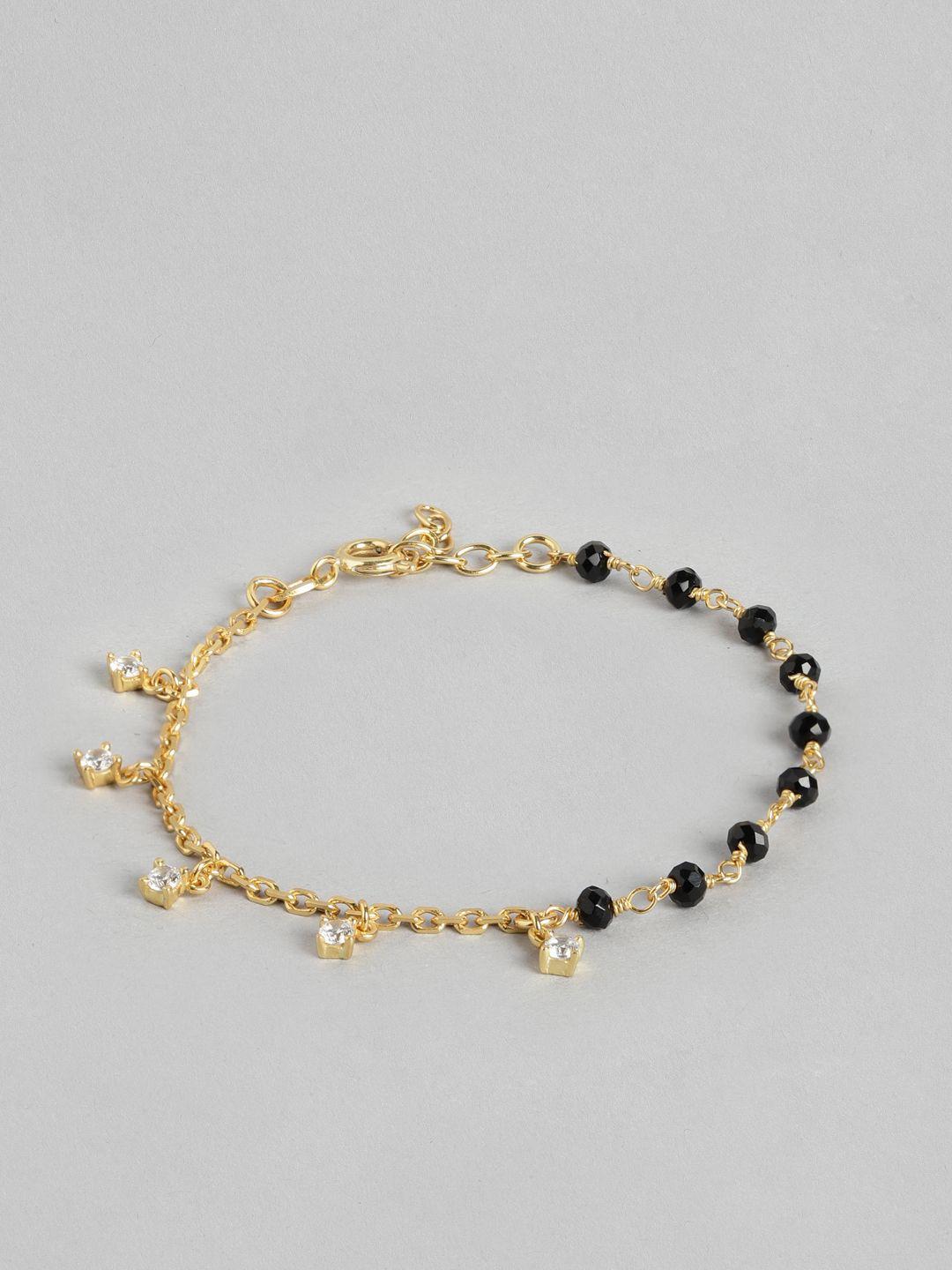 carlton-london-women-cubic-zirconia-gold-plated-mangalsutra-charm-bracelet