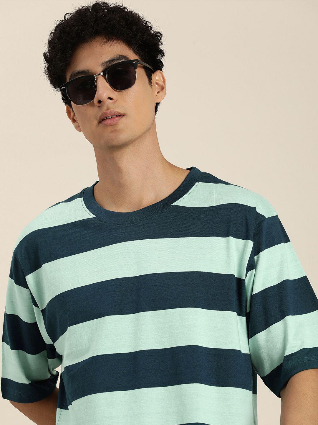 dillinger-men-striped-oversized-pure-cotton-t-shirt