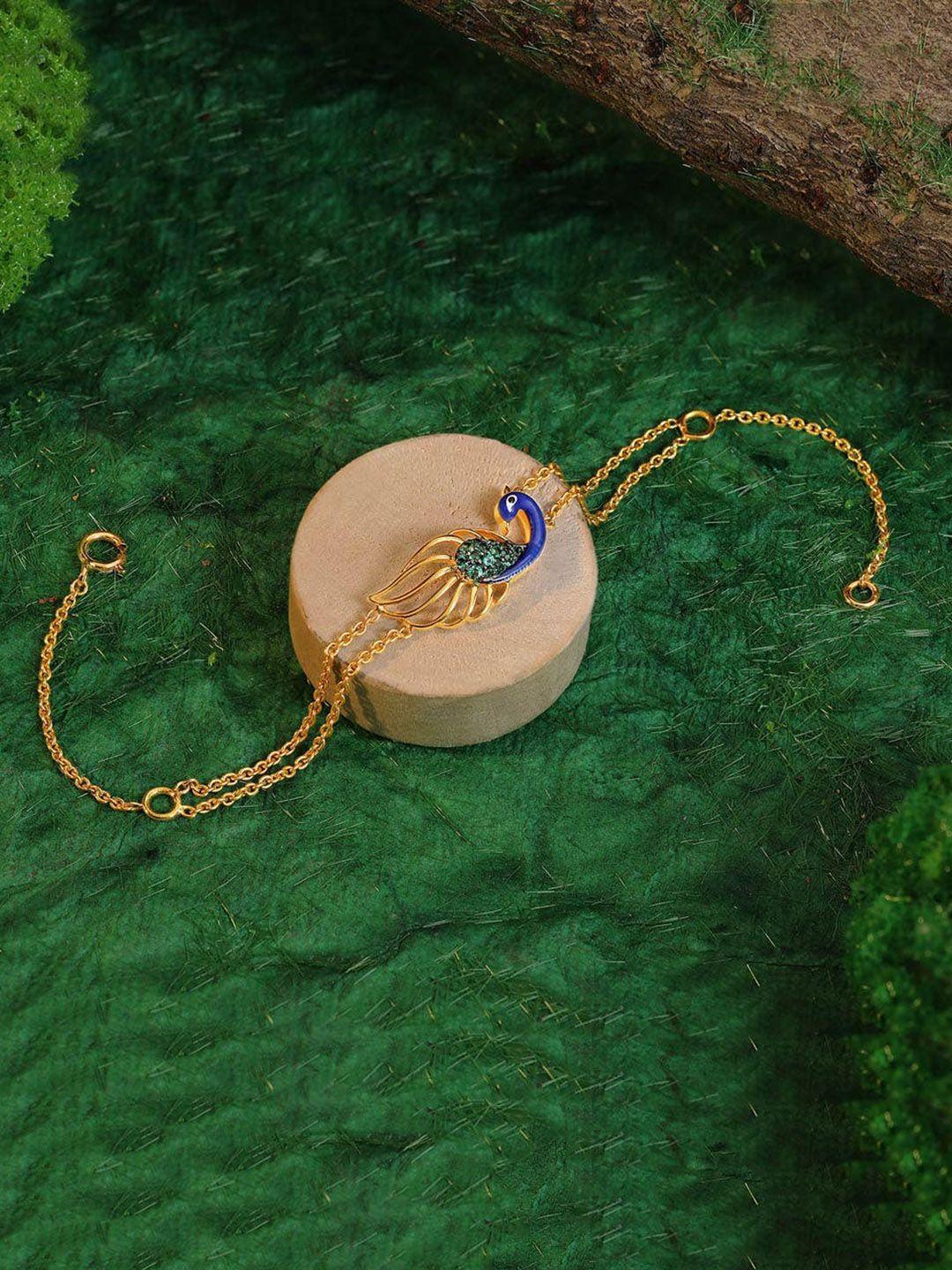 candere-a-kalyan-jewellers-company-peacock-18kt-bis-hallmark-gold-gemstone-bracelet-2.94gm