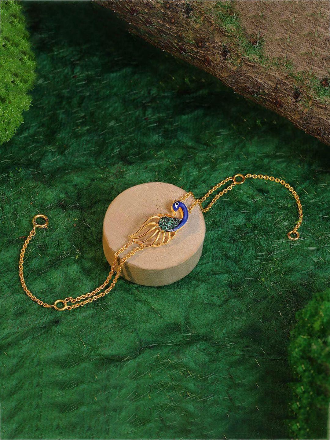 candere-a-kalyan-jewellers-company-peacock-14kt-gemstone-gold-bracelet-3.08gm
