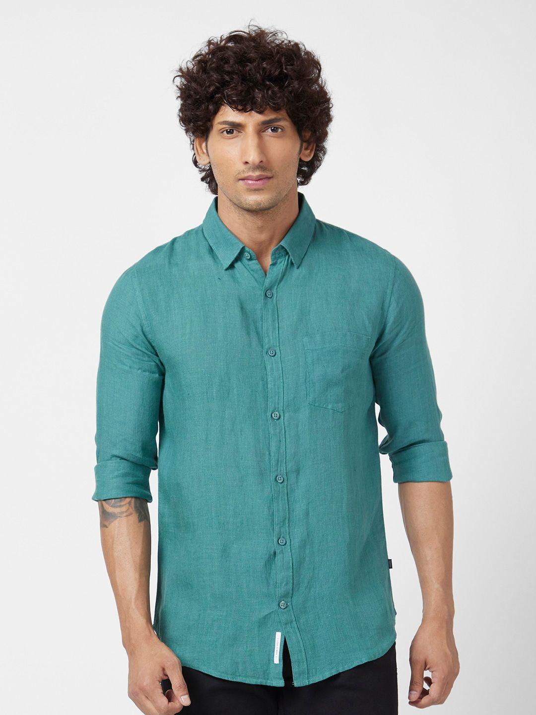 spykar-linen-regular-fit-classic-casual-shirt