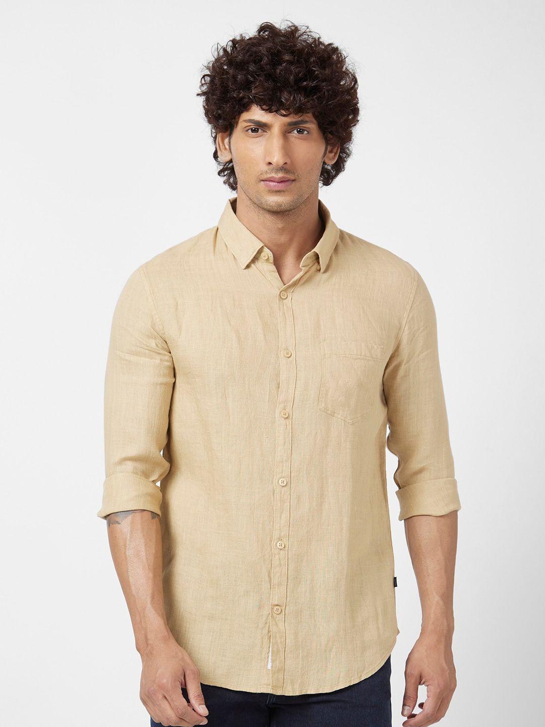 spykar-linen-classic-opaque-casual-shirt