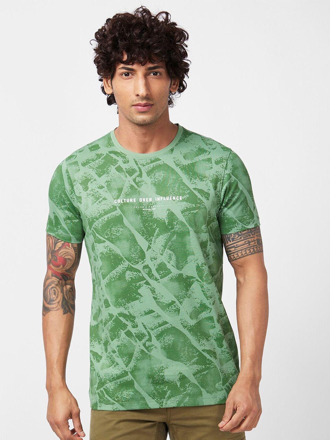 spykar-abstract-printed-cotton-t-shirt