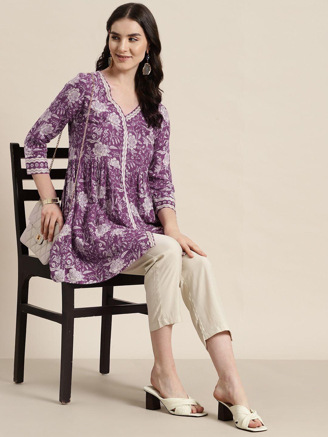 here&now-ethnic-motifs-printed-pleated-kurti