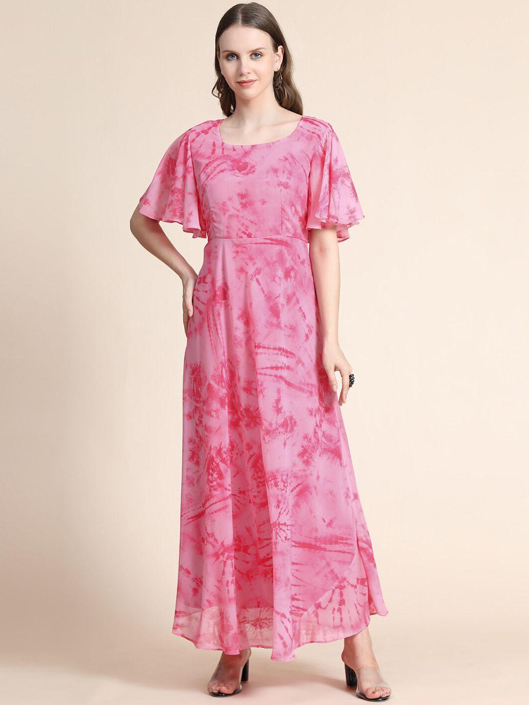kalini-abstract-printed-bell-sleeves-fit-&-flare-maxi-dress