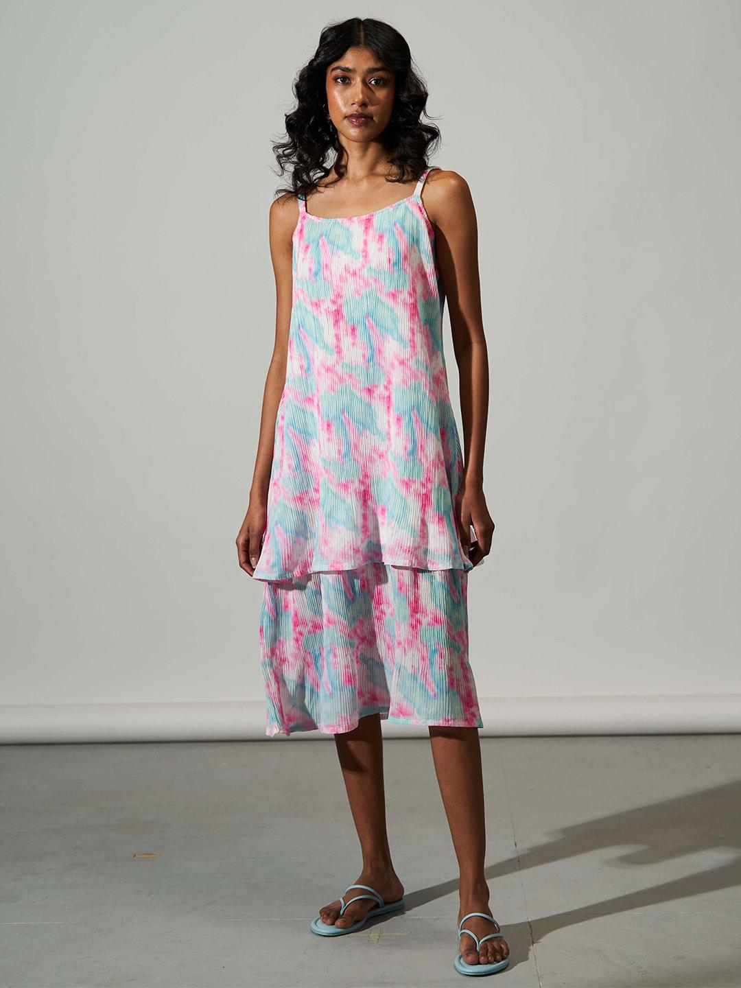 raisin-abstract-printed-shoulder-strap-sleeveless-layered-a-line-midi-dress