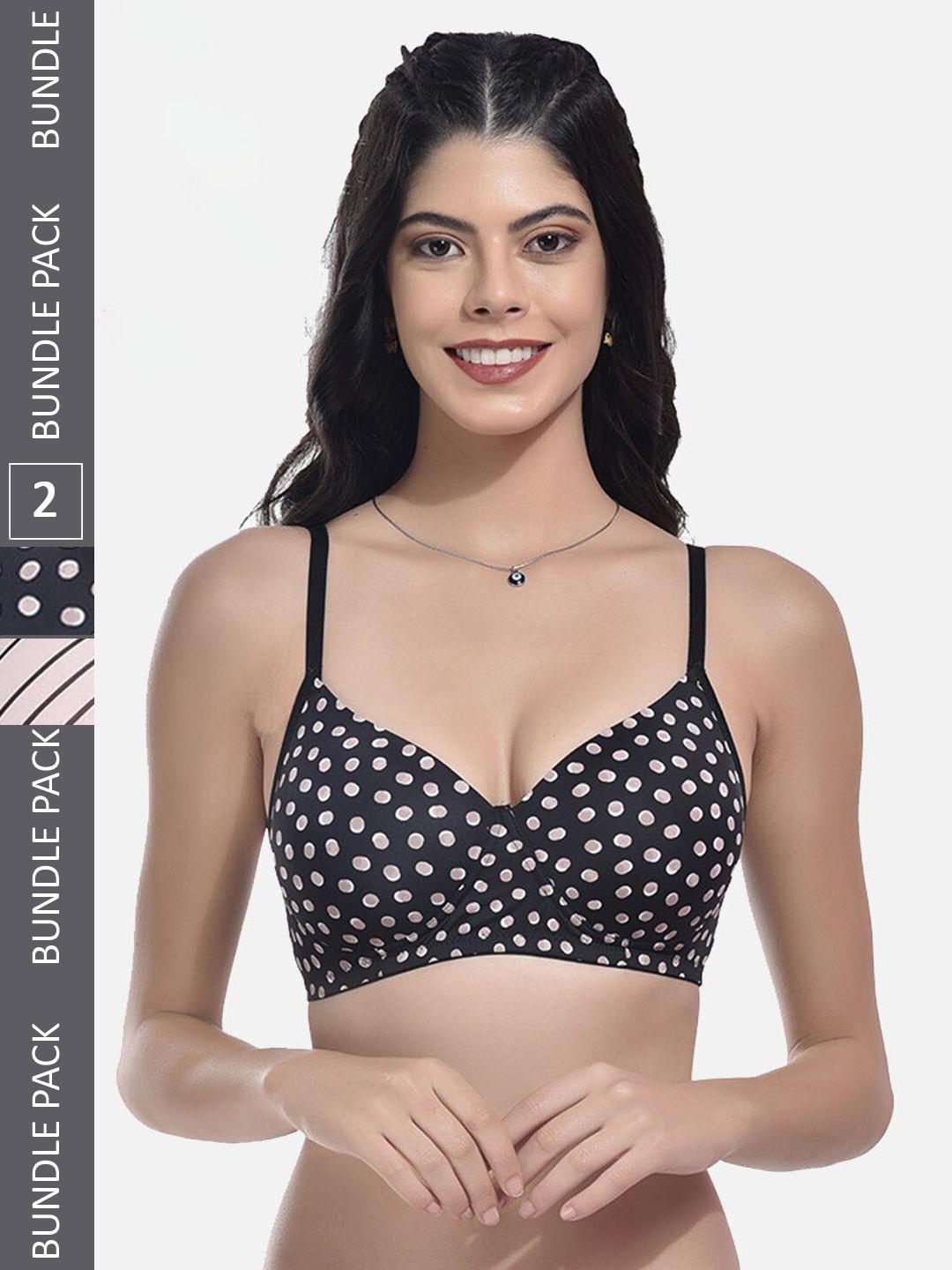styfun-pack-of-2-polka-dots-printed-full-coverage-lightly-padded-bra