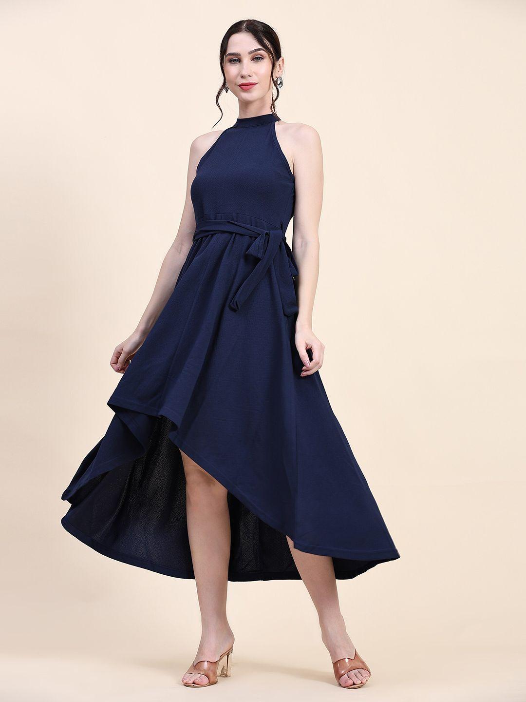 baesd-blue-fit-&-flare-midi-dress