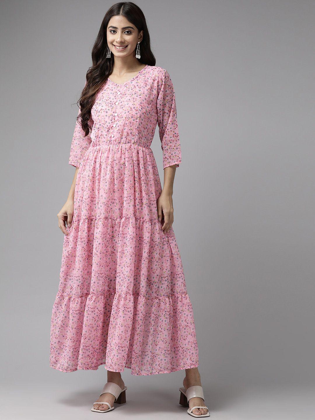 aarika-pink-floral-print-georgette-fit-&-flare-maxi-dress