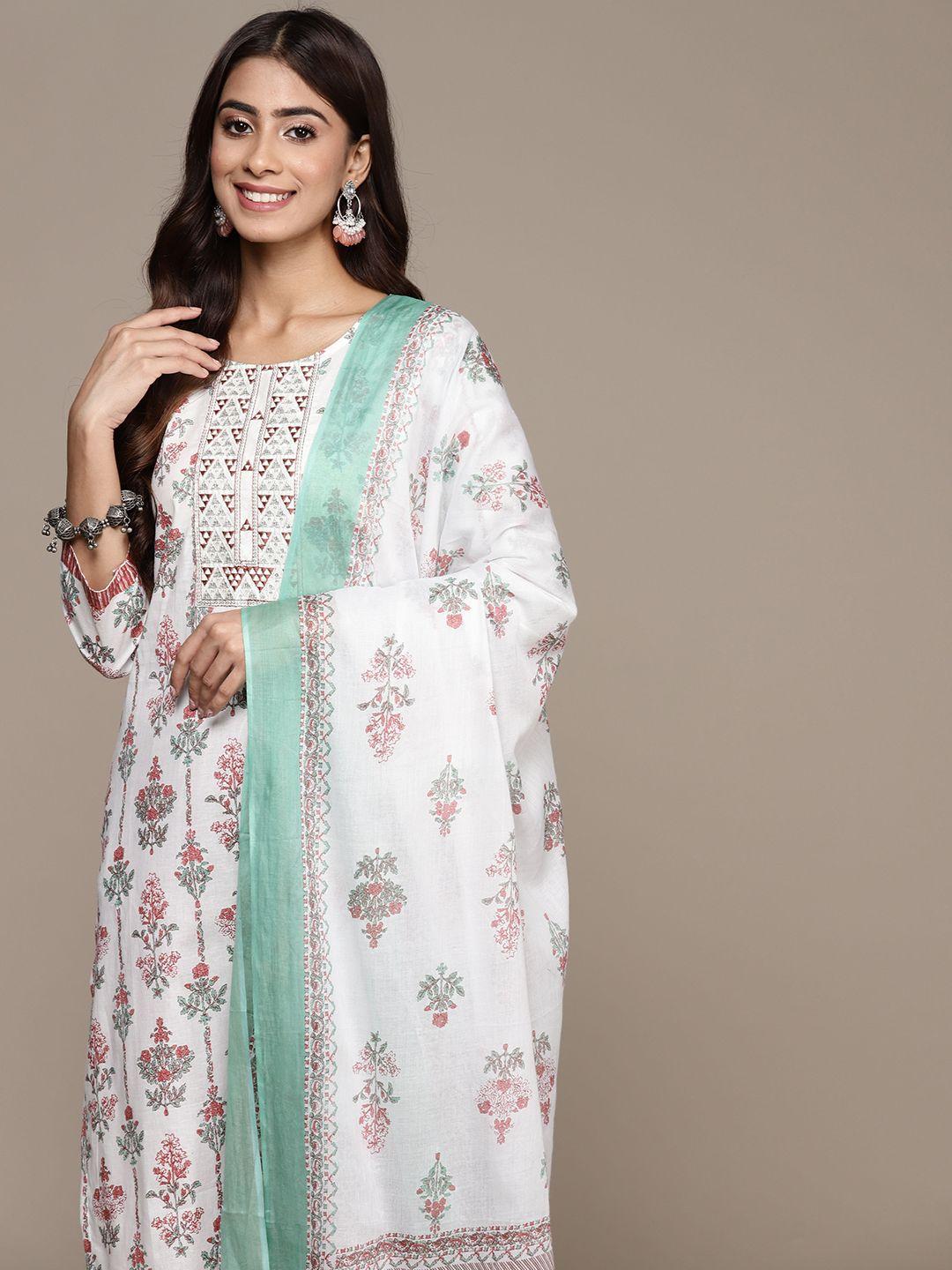 anubhutee-floral-printed-thread-work-pure-cotton-kurta-with-trousers-&-dupatta
