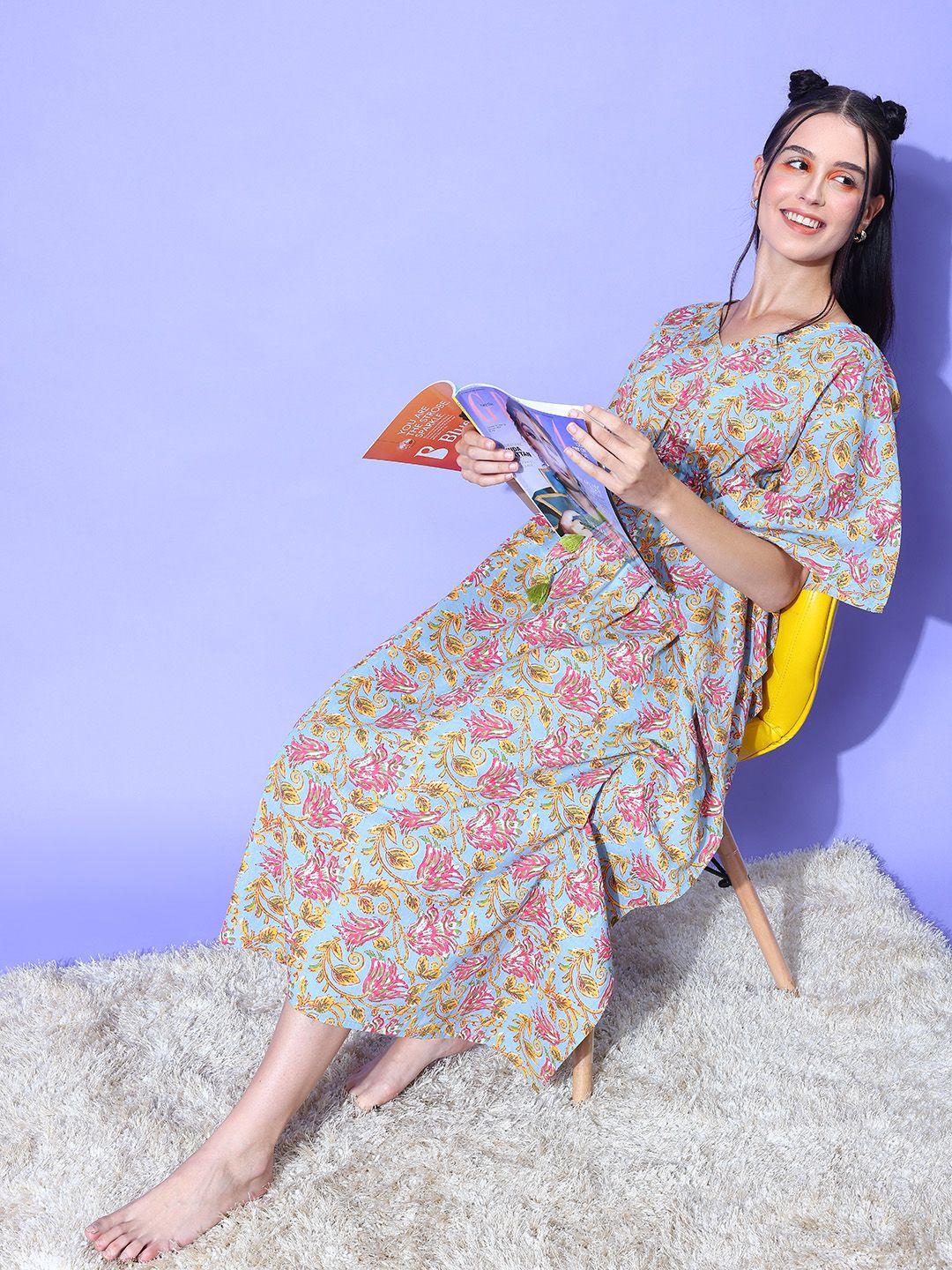 etc-women-floral-printed-cotton-kaftan-midi-nightdress