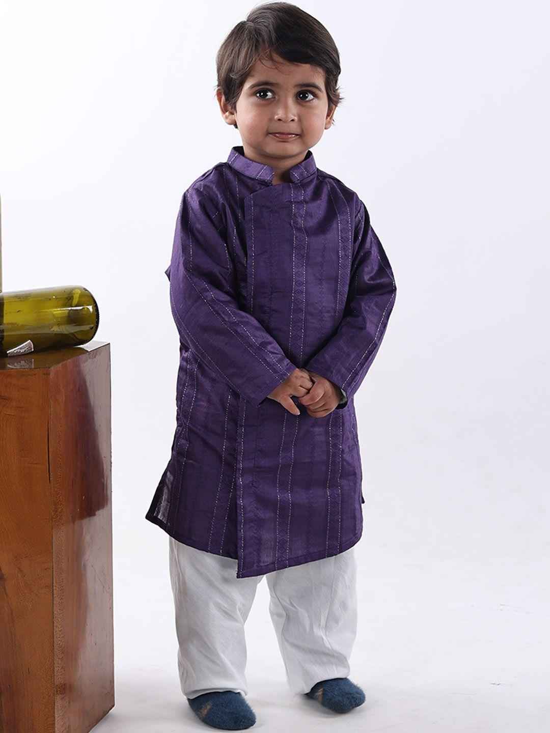 maaikid-boys-ethnic-motifs-woven-design-angrakha-kurta-with-pyjamas