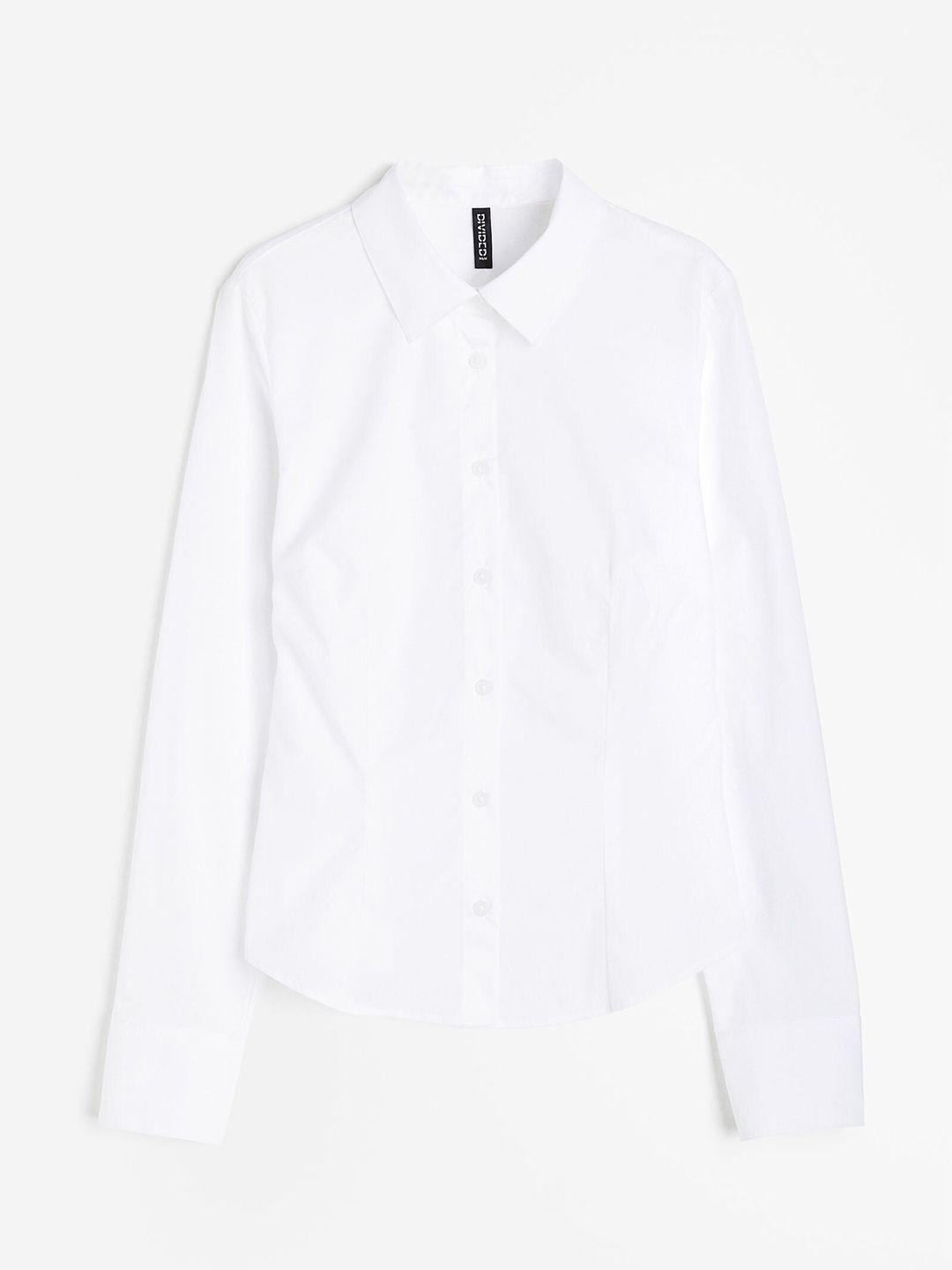 h&m-pure-cotton-fitted-poplin-shirt