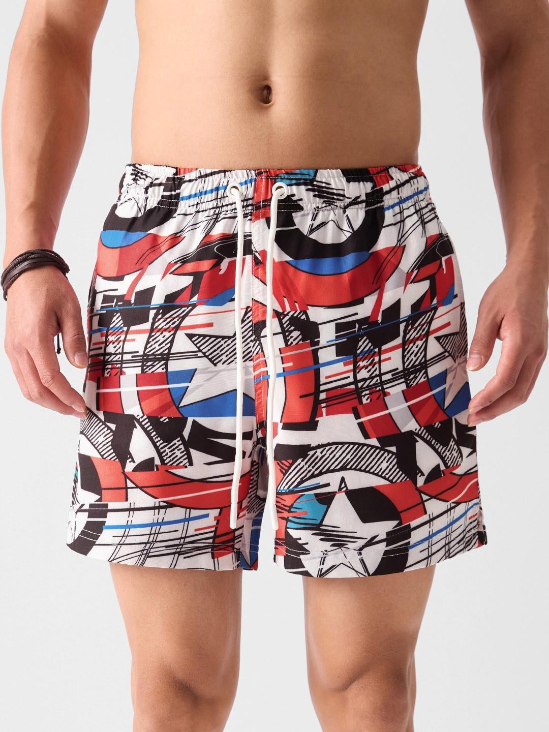 the-souled-store-men-white-mid-rise-captain-america-printed-sports-shorts