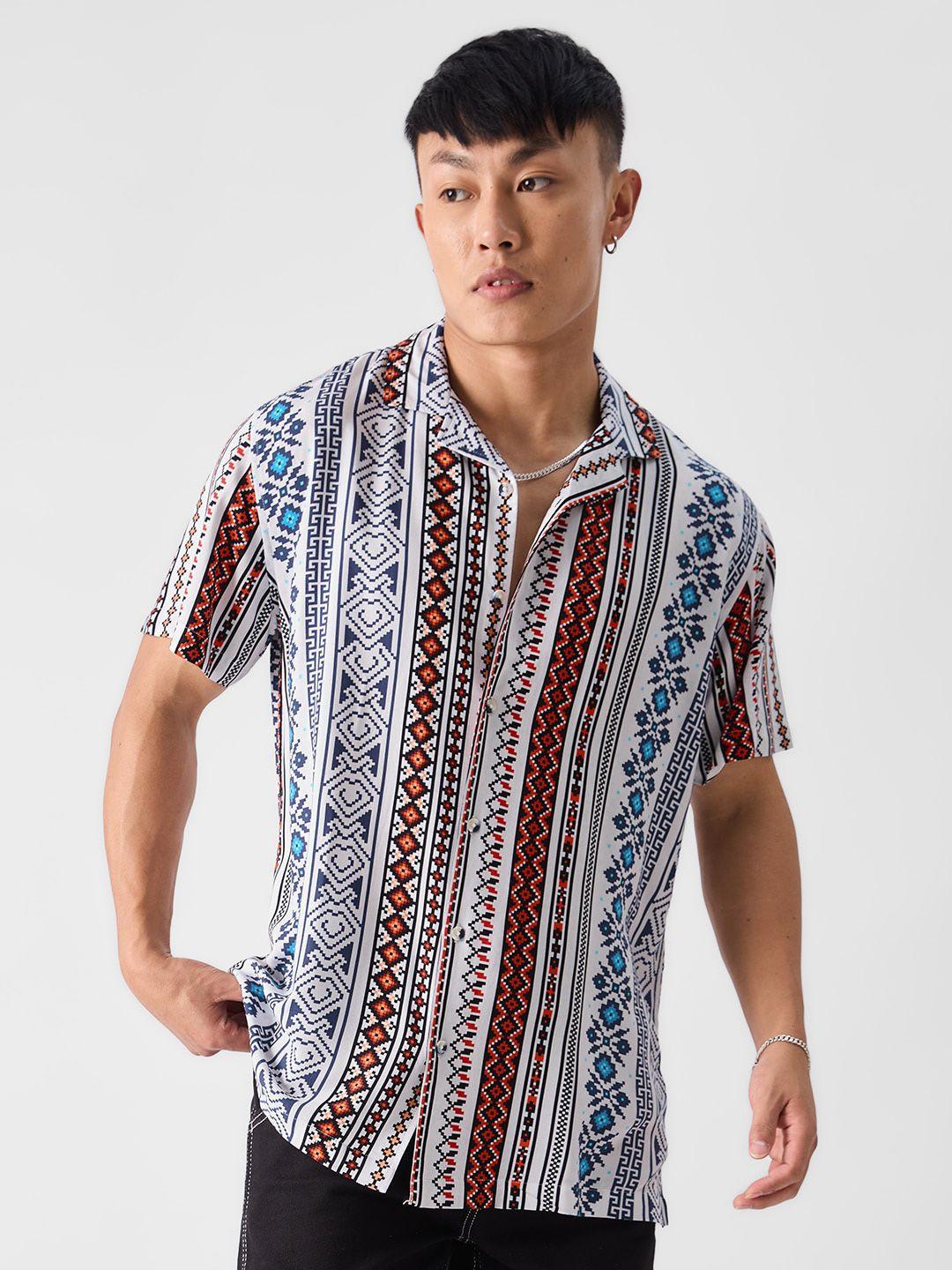 the-souled-store-white-relaxed-aztec-printed-spread-collar-regular-fit-cotton-casual-shirt