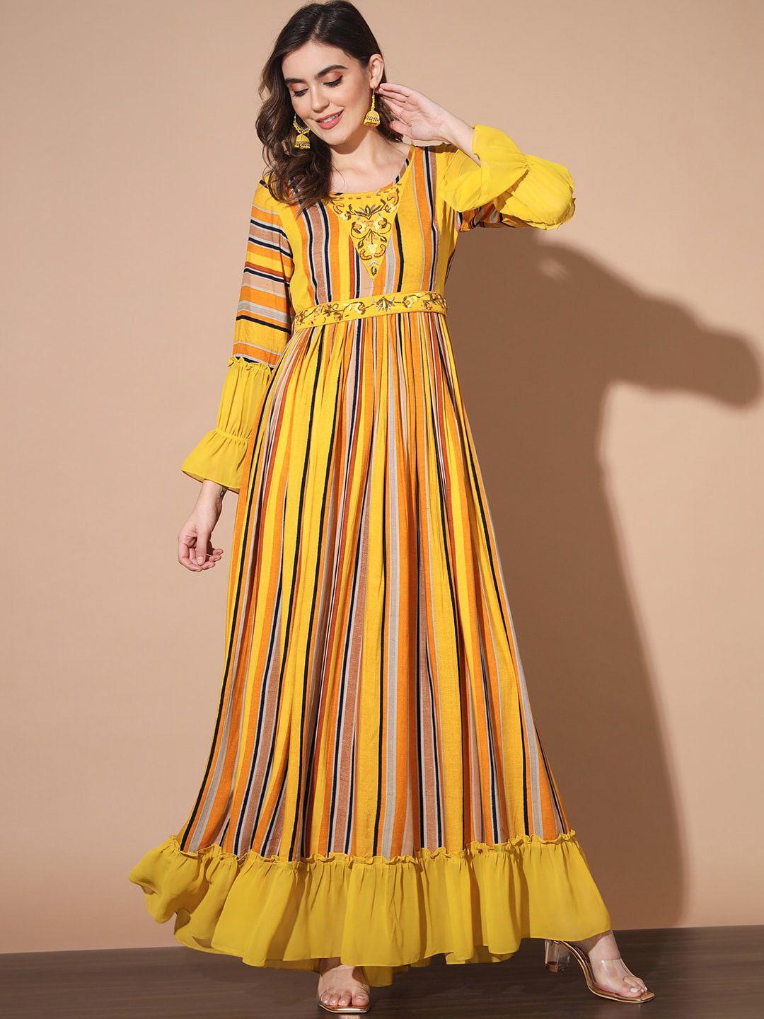 madhuram-striped-round-neck-embroidered-detailed-maxi-ethnic-dress