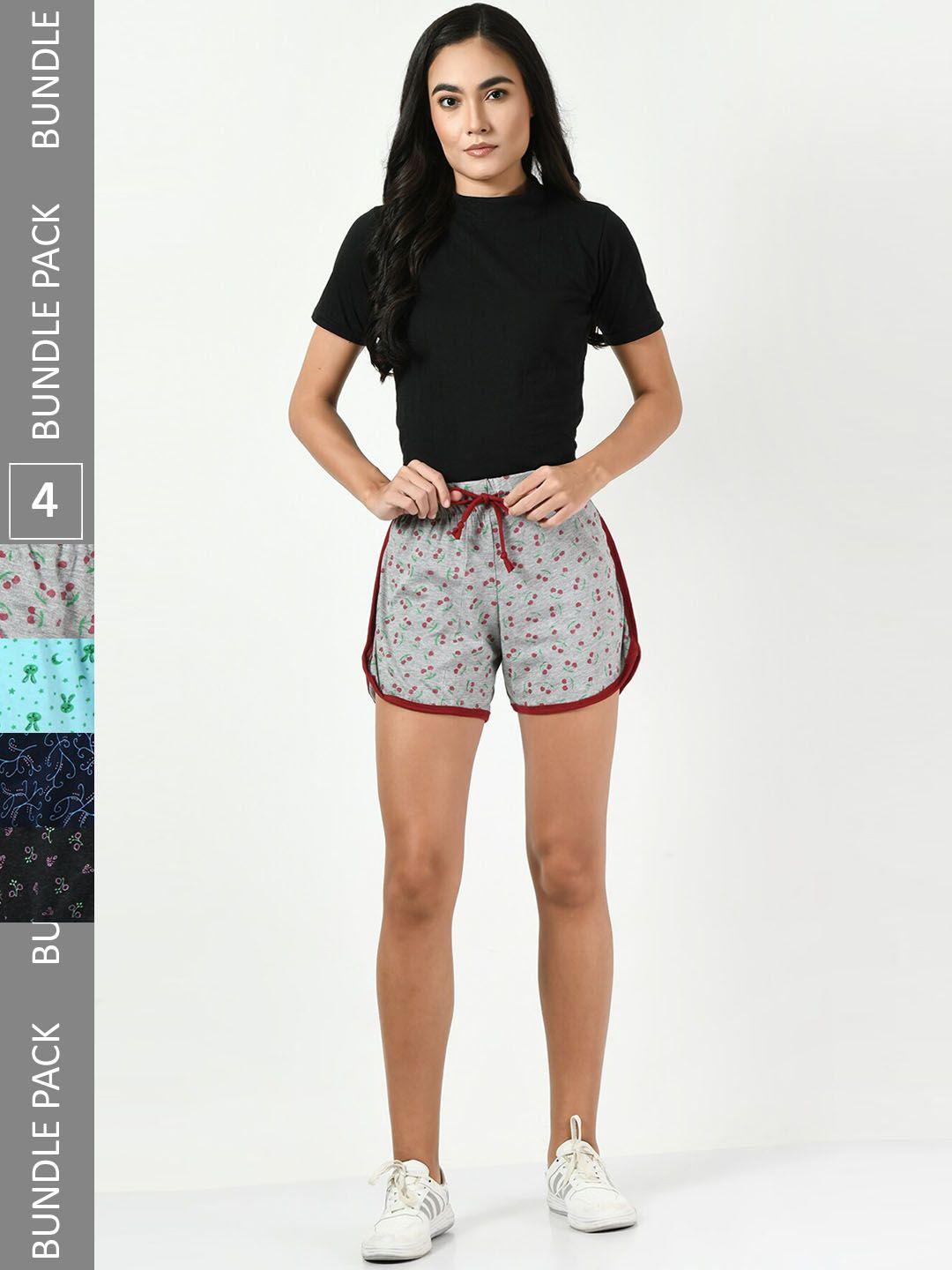 baesd-women-multicoloured-printed-high-rise-shorts