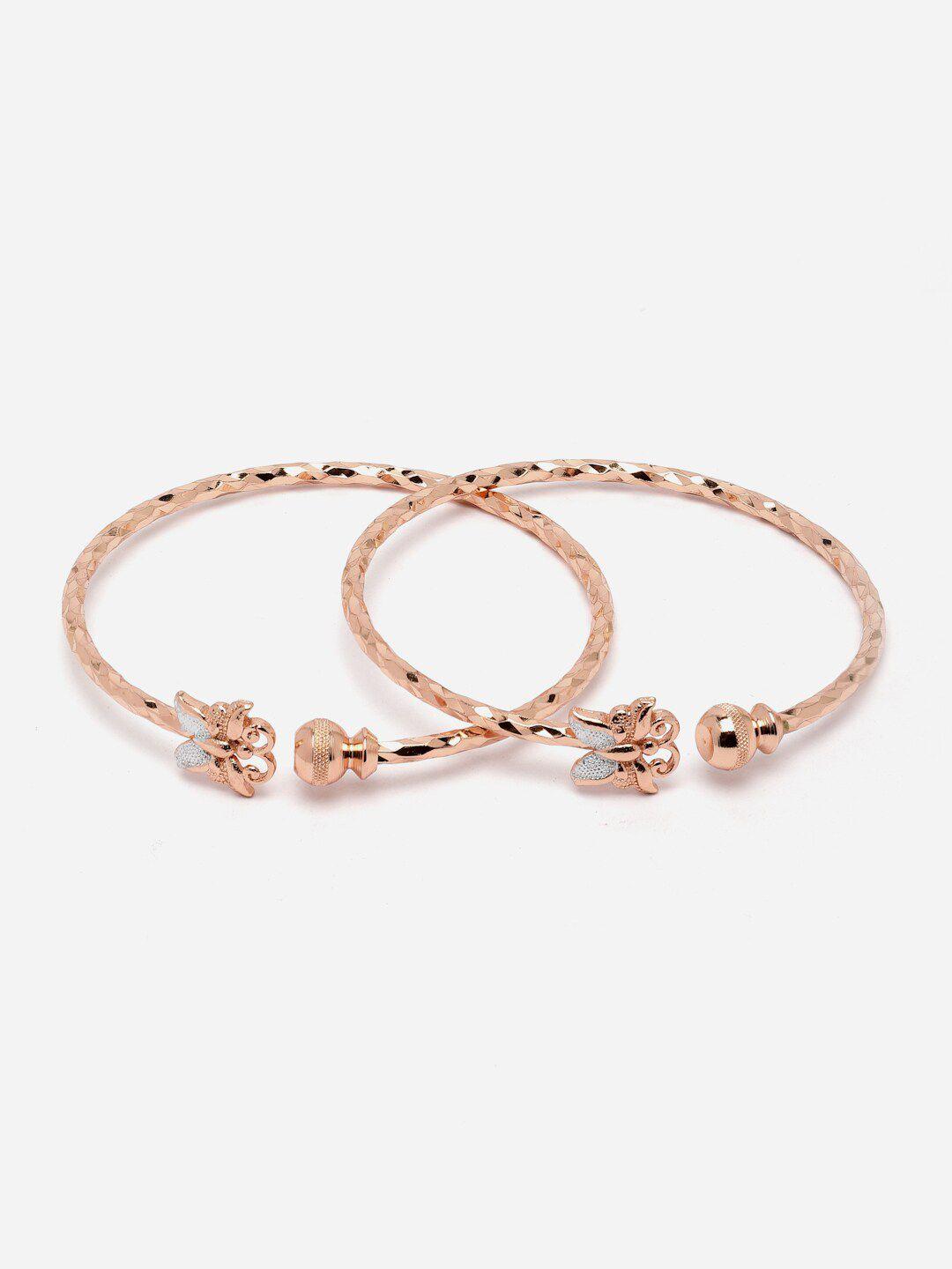 dressberry-women-set-of-2-rose-gold-brass-american-diamond-rose-gold-plated-kada-bracelet