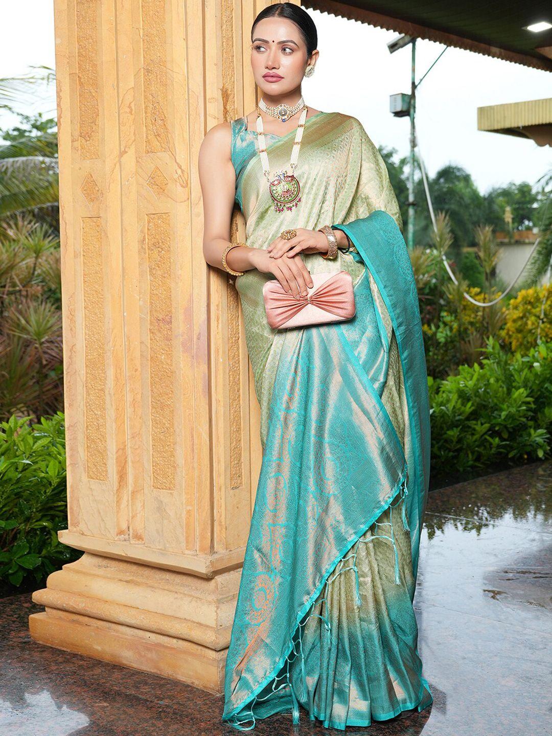 satrani-sea-green-&-gold-toned-woven-design-zari-art-silk-saree