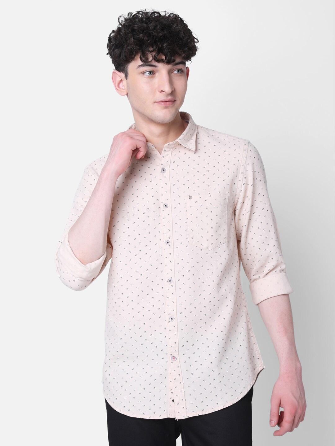 mozzo-men-beige-classic-slim-fit-opaque-printed-casual-shirt