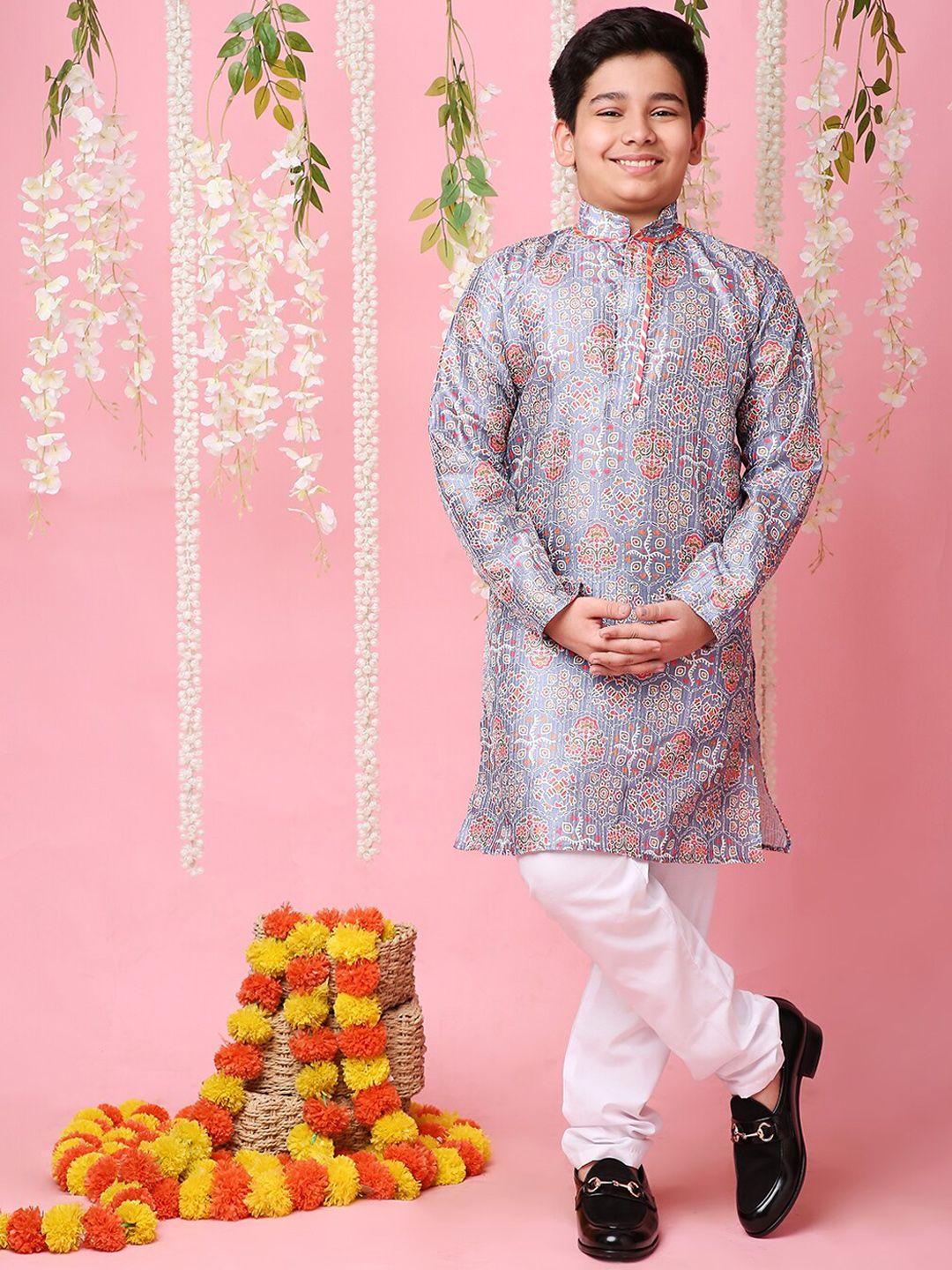 kid1-boys-ethnic-motifs-printed-kurta-with-pyjamas
