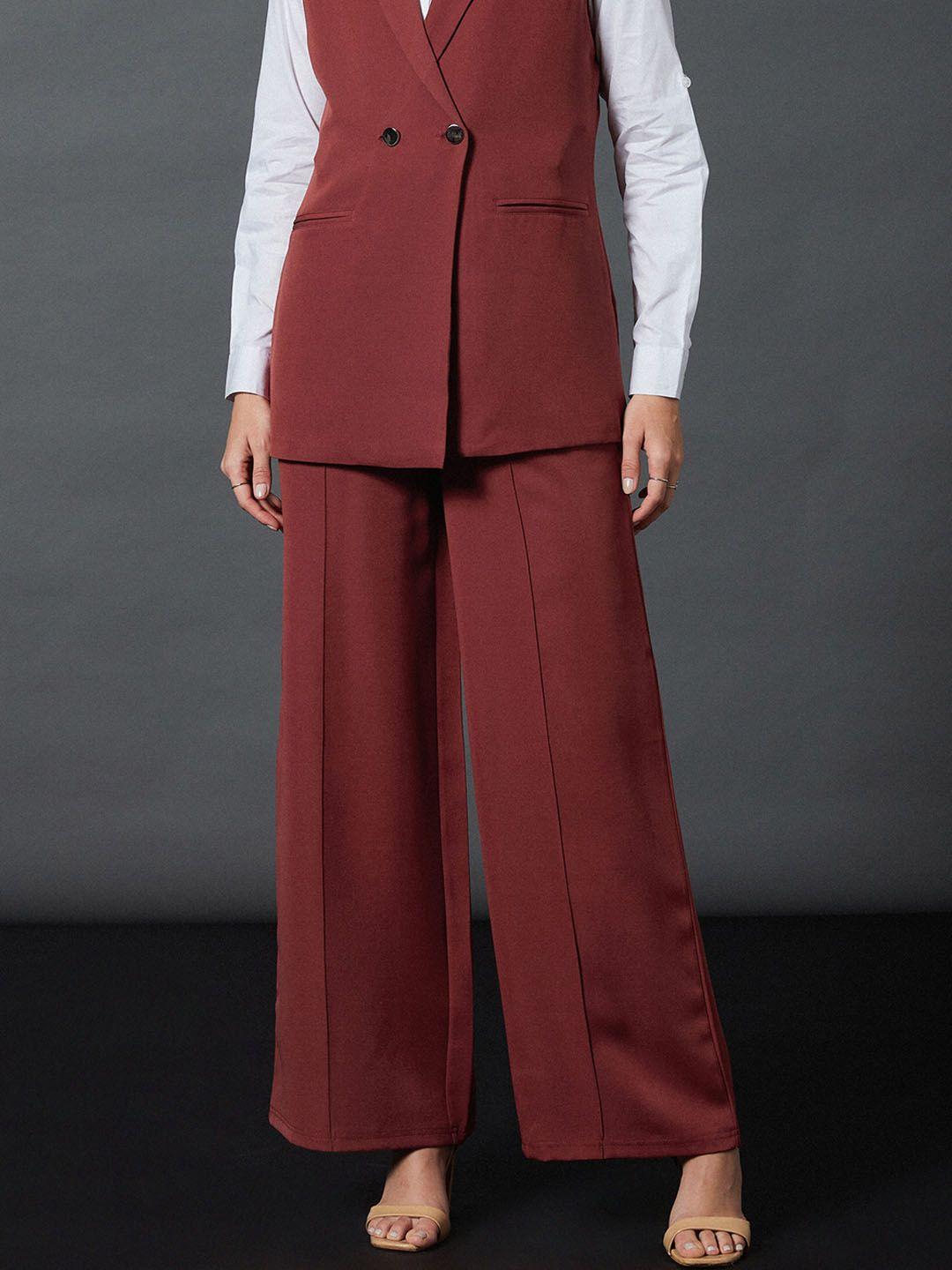 sassafras-worklyf-women-rust-loose-fit-high-rise-pleated-trousers