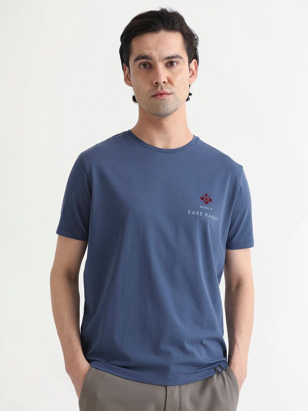 rare-rabbit-men-blue-extended-sleeves-pockets-slim-fit-t-shirt