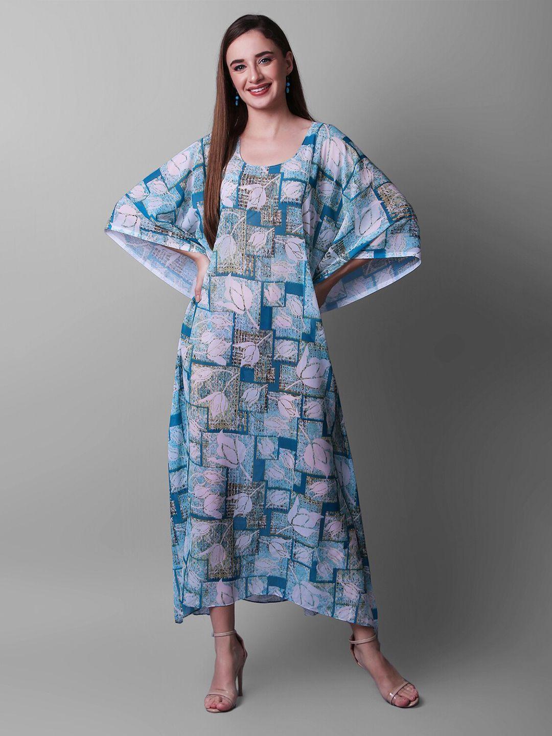 rajoria-instyle-abstract-printed-kimono-sleeves-georgette-kaftan-dress