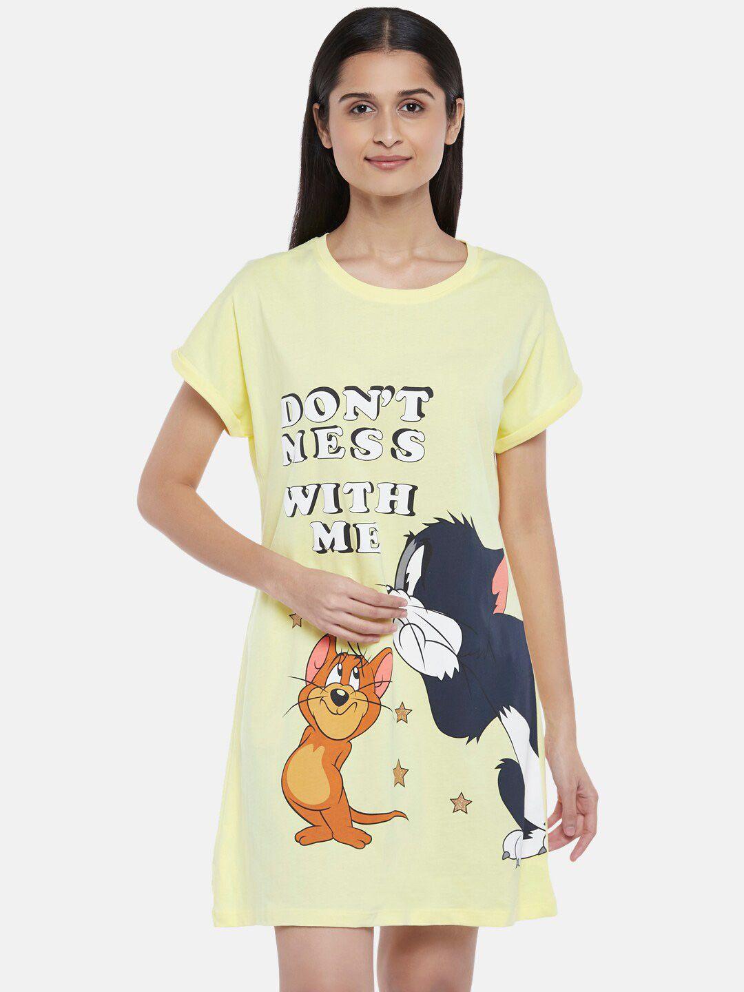 dreamz-by-pantaloons-tom-&-jerry-printed-pure-cotton-t-shirt-nightdress