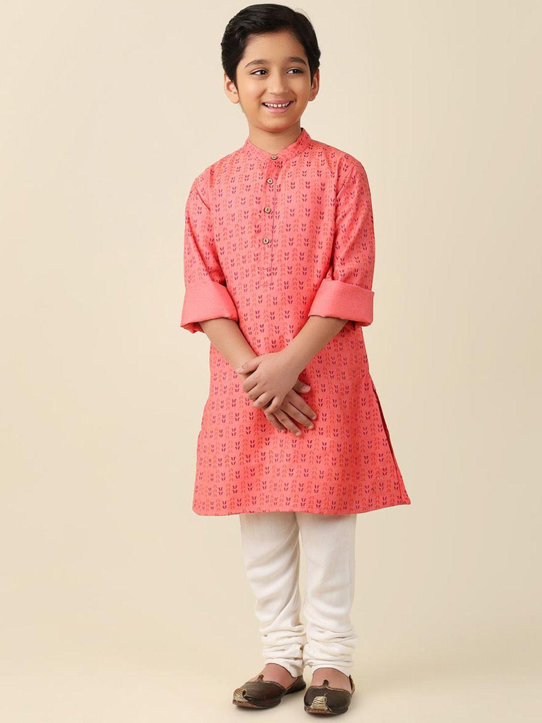 fabindia-boys-ethnic-motifs-printed-mandarin-collar-cotton-regular-kurta