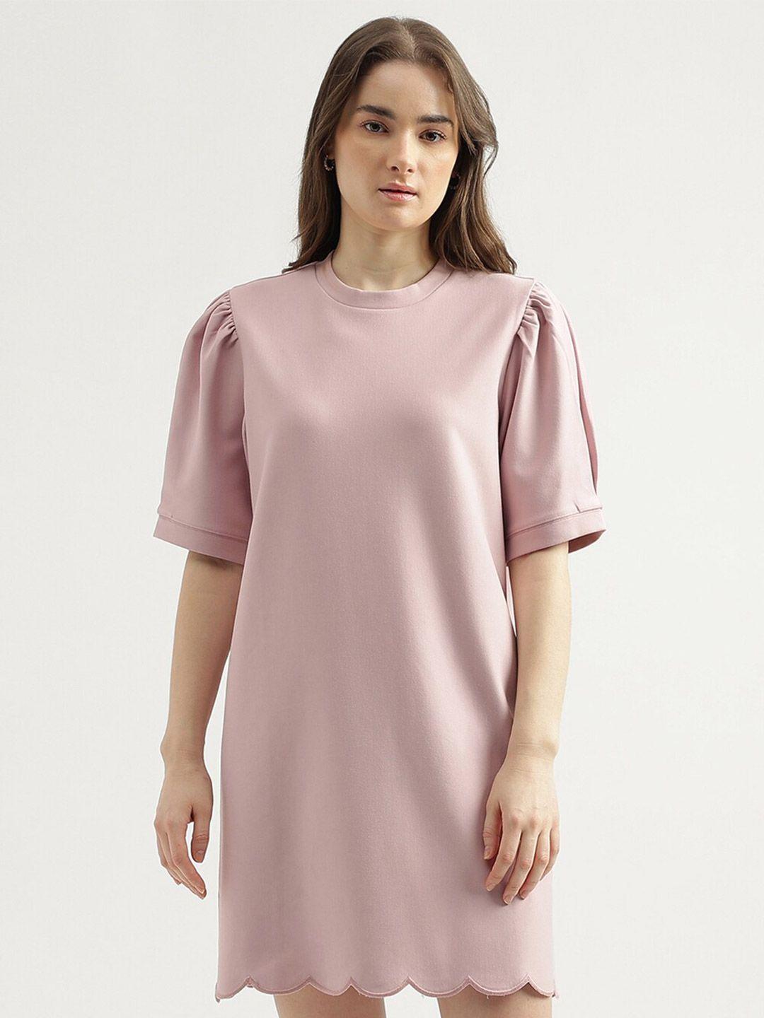 united-colors-of-benetton-puff-sleeves-scalloped-hem-a-line-dress