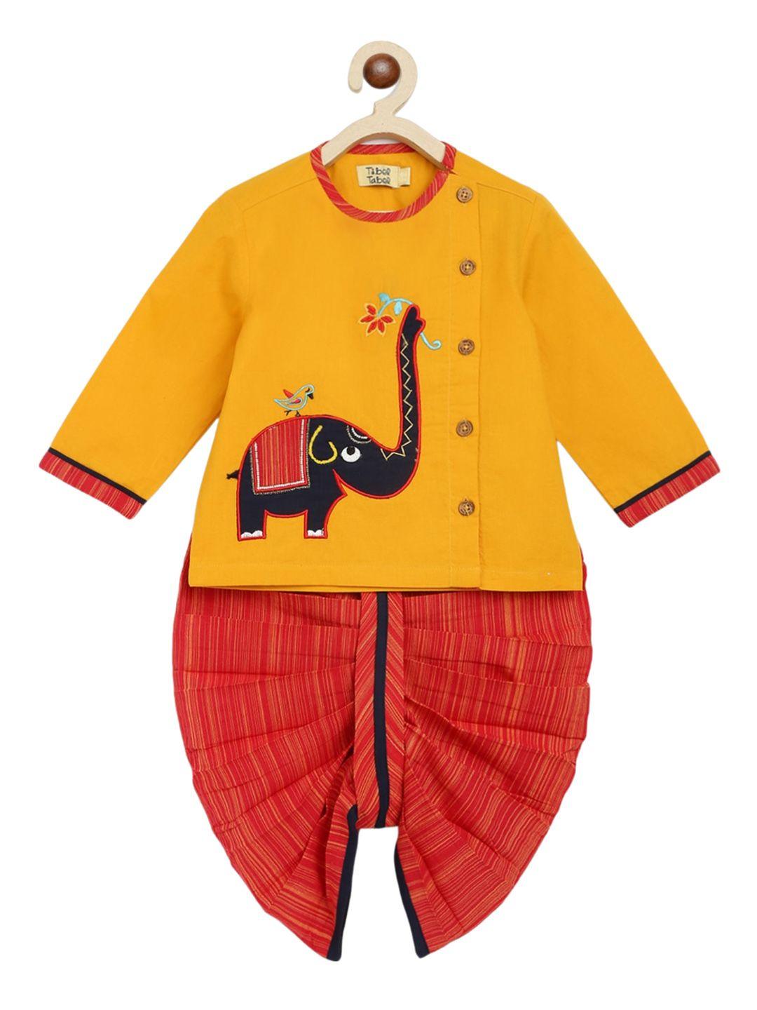 tiber-taber-boys-embroidered-pure-cotton-kurta-with-dhoti-pants