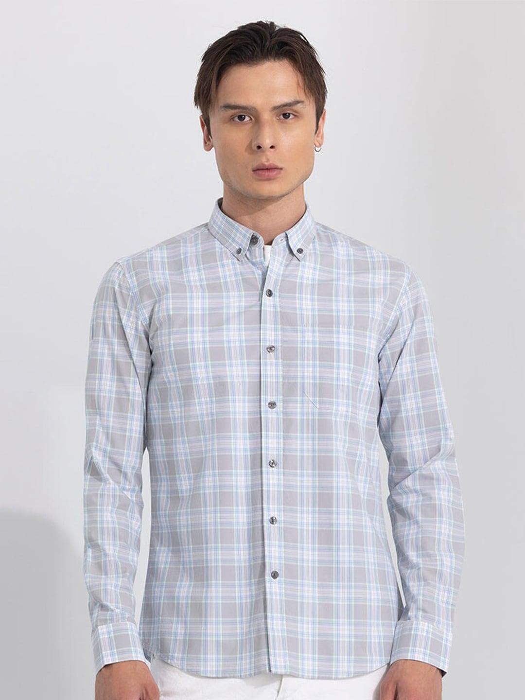 snitch-men-grey-classic-slim-fit-opaque-checked-casual-shirt