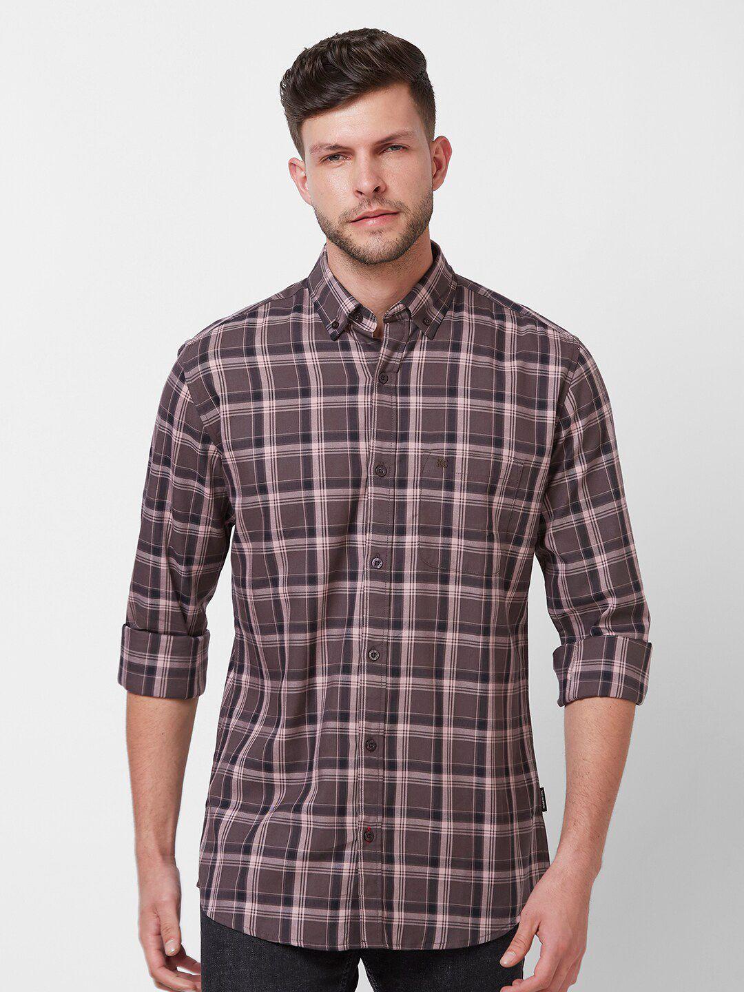 kenneth-cole-men-purple-slim-fit-opaque-checked-casual-shirt