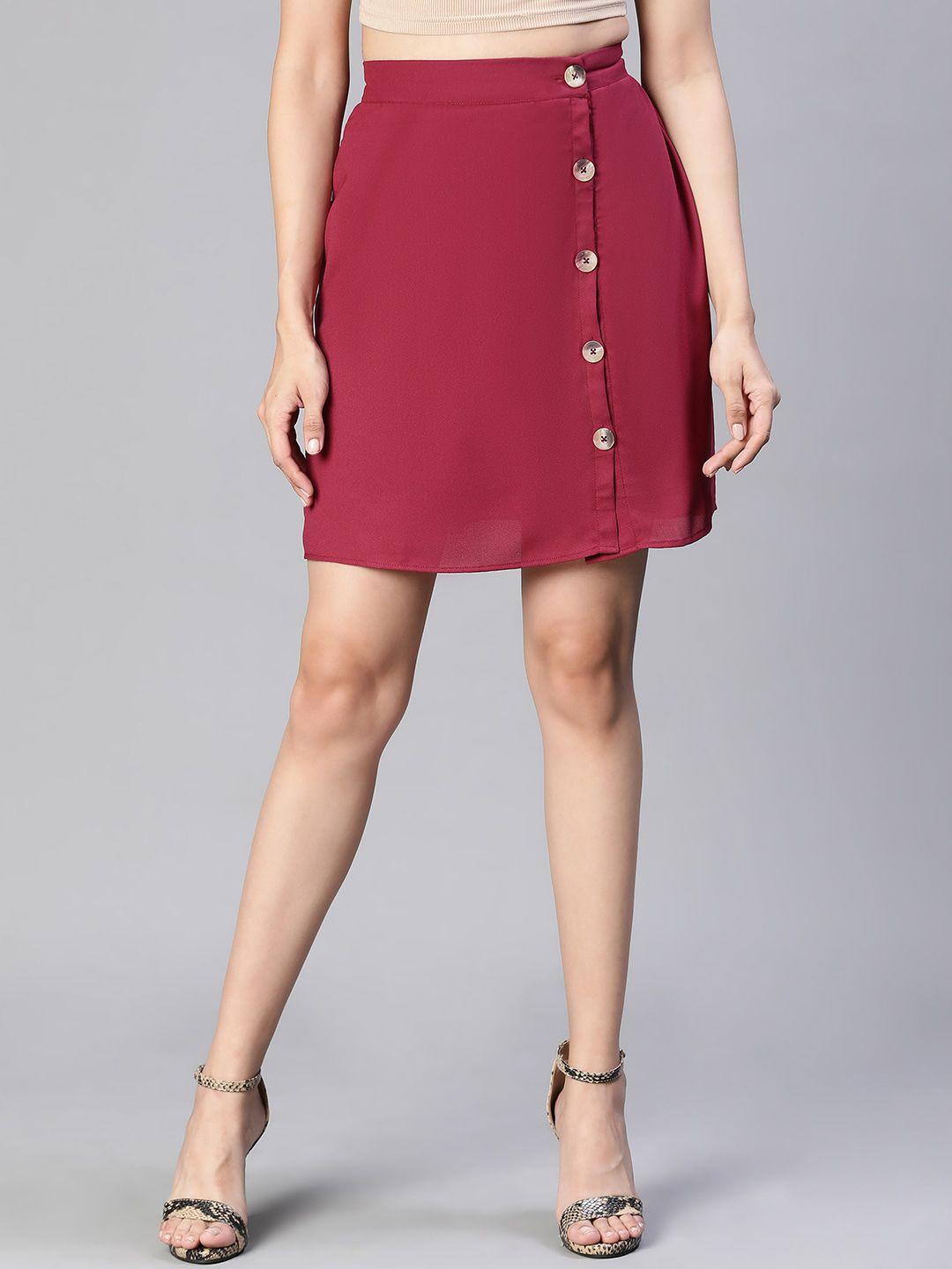 oxolloxo-button-detailed-mini-skirt