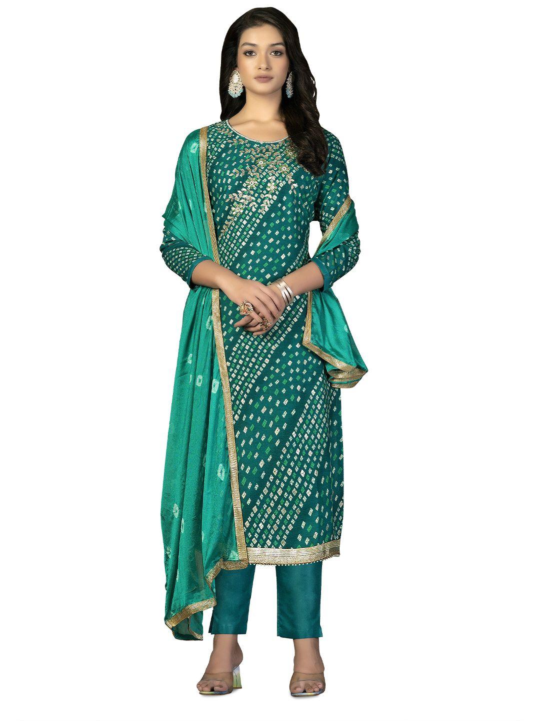 manvaa-green-&-gold-toned-printed-unstitched-dress-material