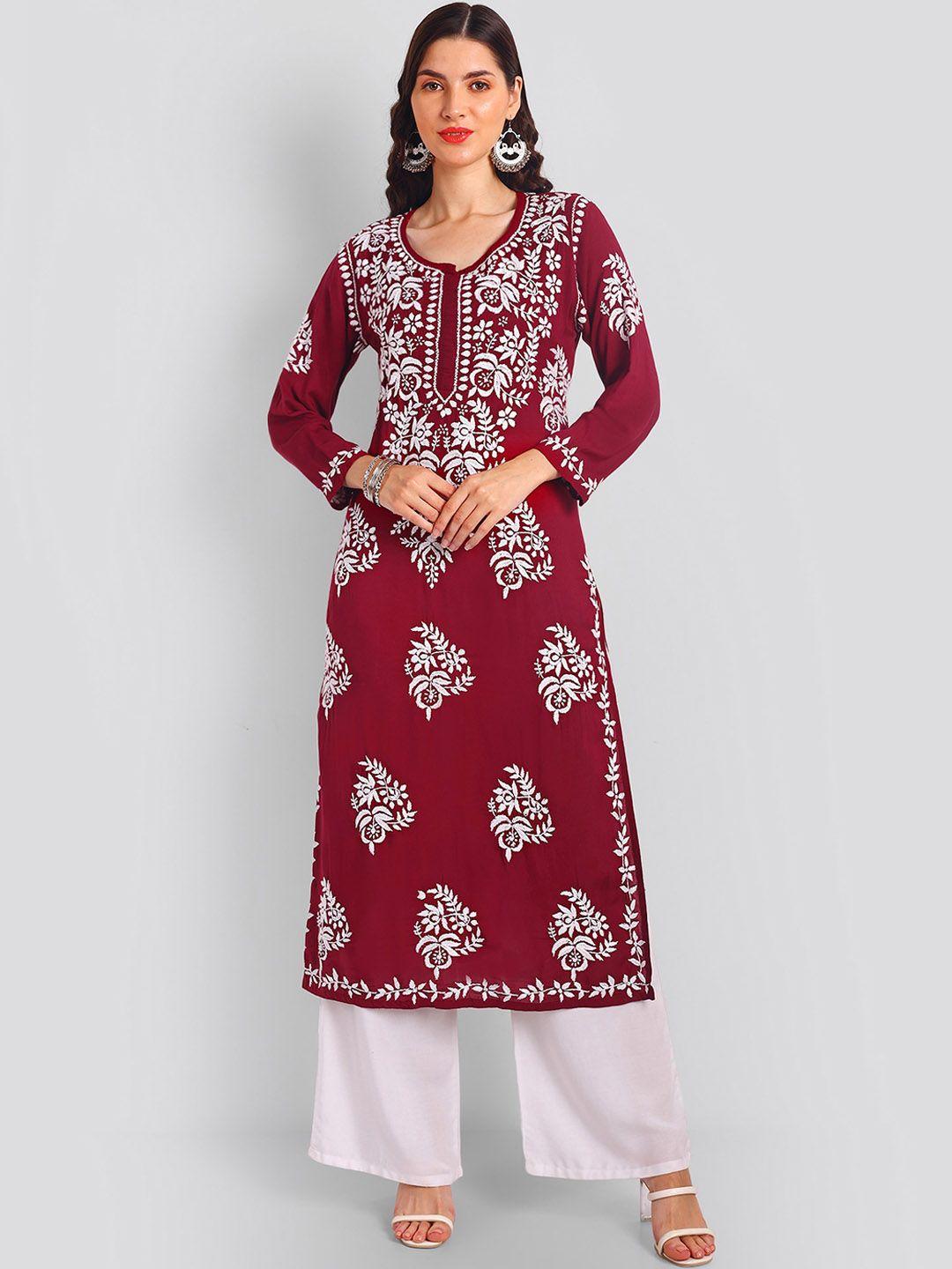 seva-chikan-ethnic-motifs-embroidered-chikankari-modal-kurta