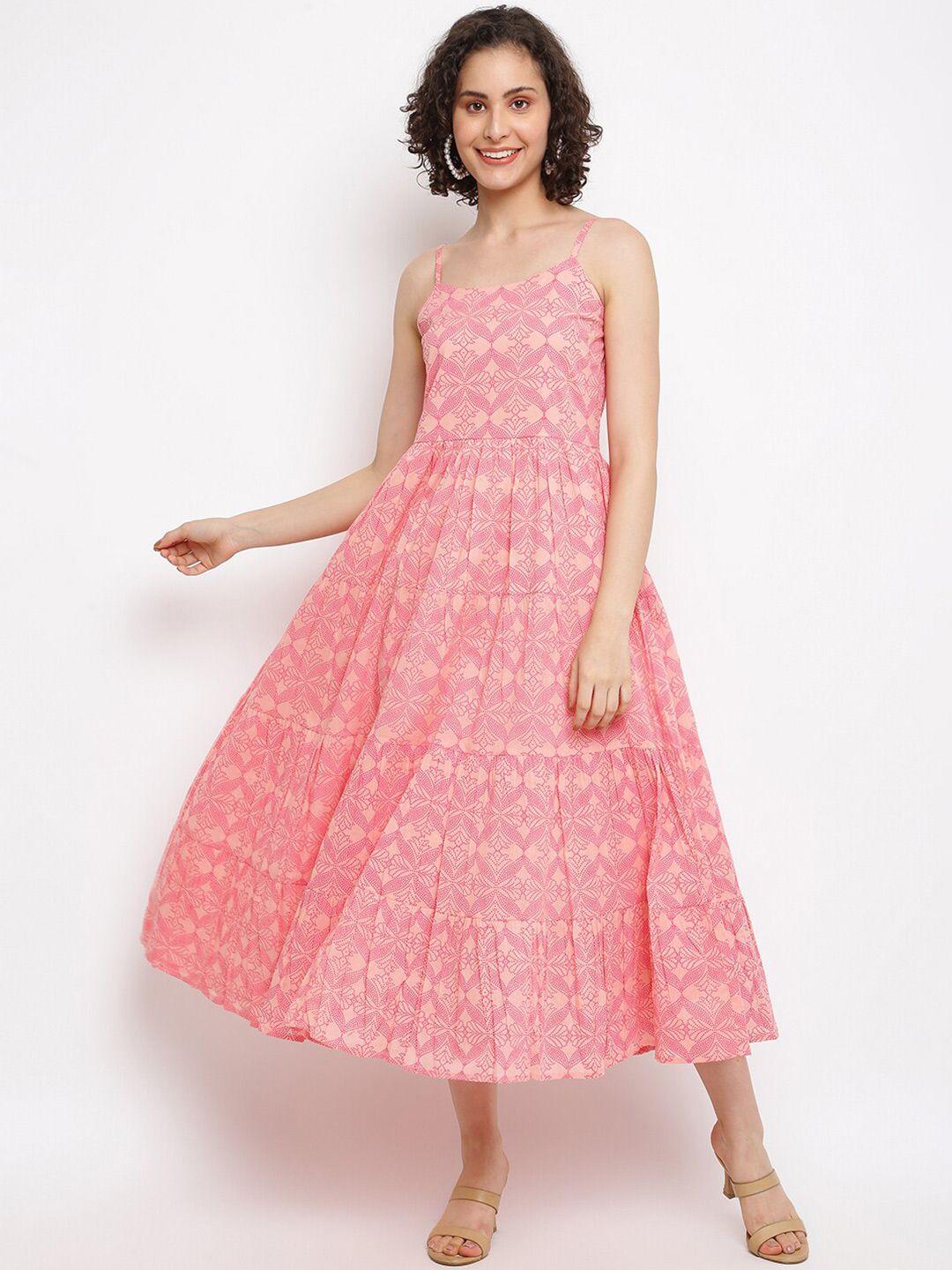 imara-ethnic-motifs-printed-fit-&-flare-cotton-midi-dress