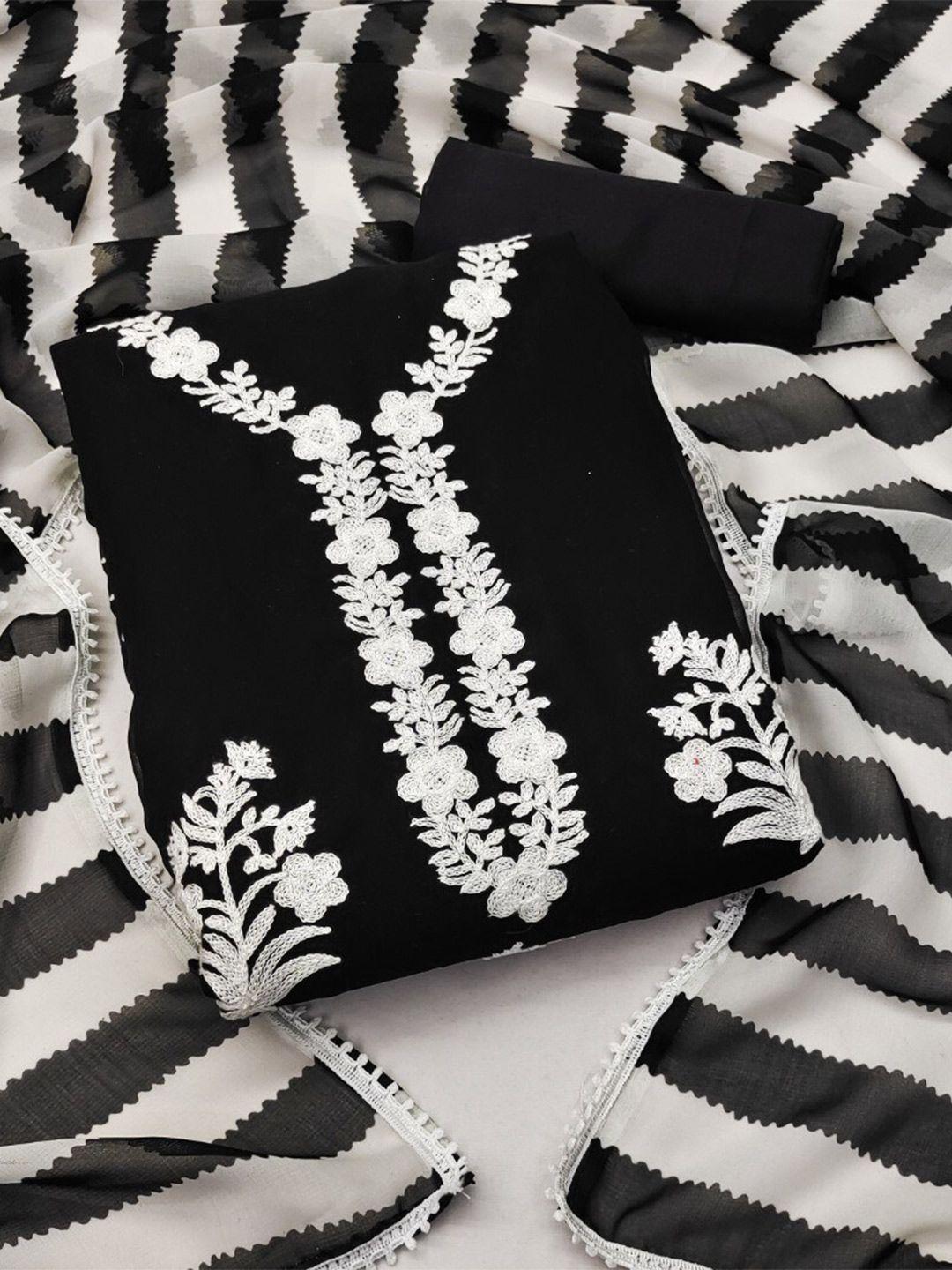 zeepkart-floral-embroidered-silk-georgette-unstitched-dress-material