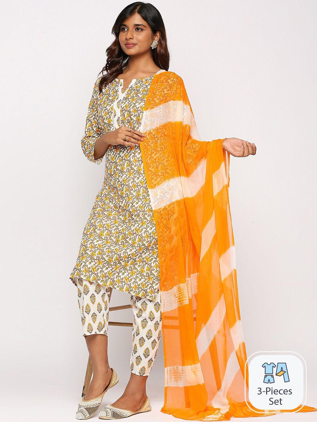 zri-floral-printed-regular-pure-cotton-kurta-with-trousers-&-with-dupatta