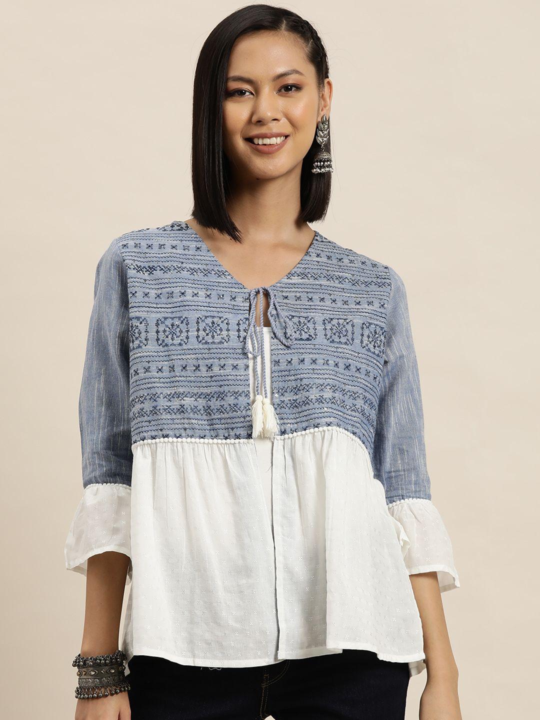 here&now-ethnic-embellished-pure-cotton-tie-up-shrug