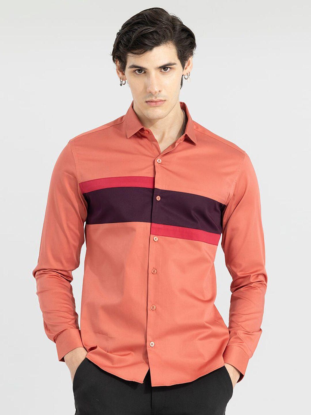 snitch-classic-slim-fit-colourblocked-pure-cotton-casual-shirt