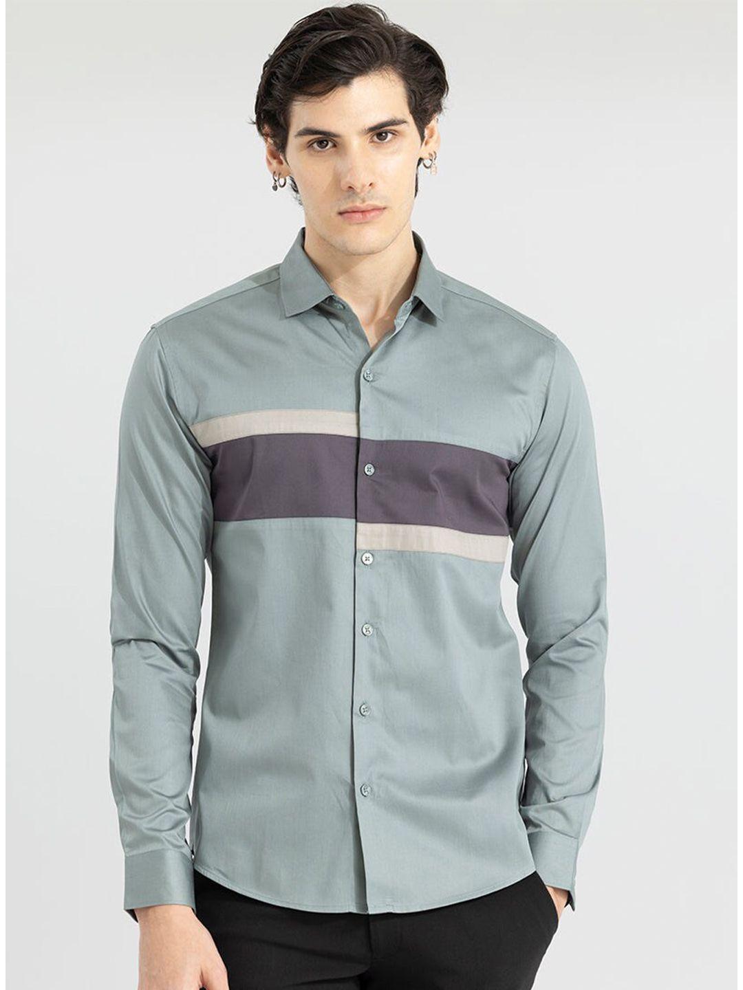 snitch-classic-slim-fit-colourblocked-pure-cotton-casual-shirt