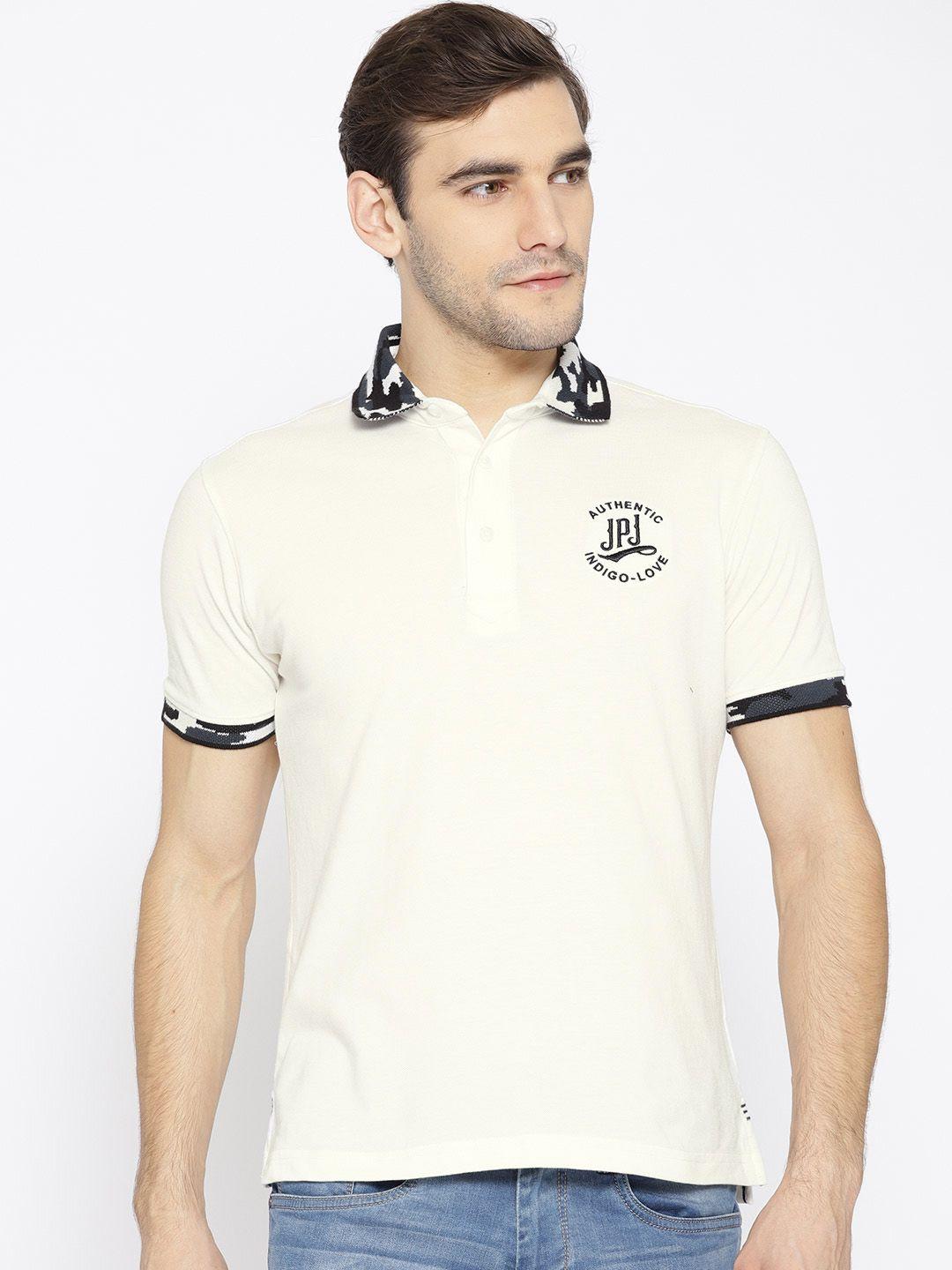 john-players-men-white-solid-polo-collar-t-shirt